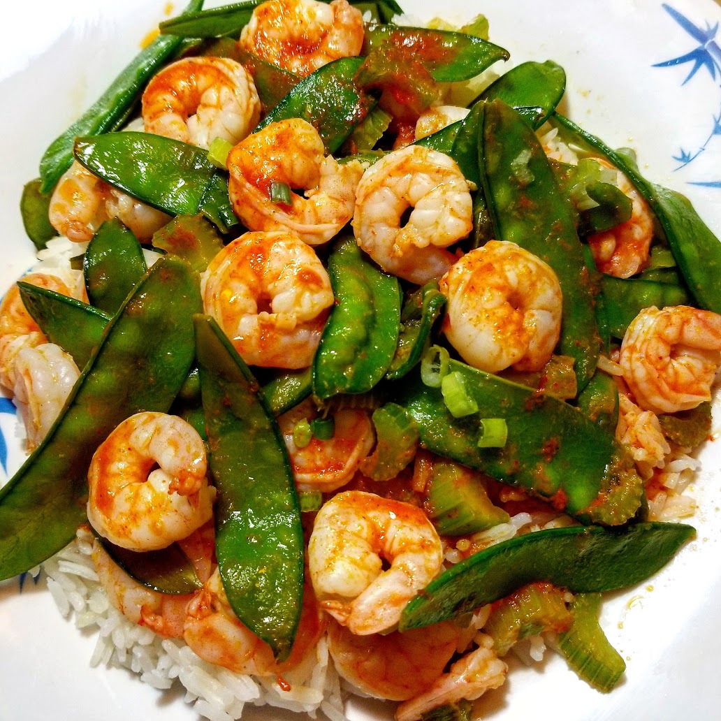 Shrimp & Snow Peas Curry with a wine pairing