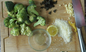 Chopped Broccoli and ingredients