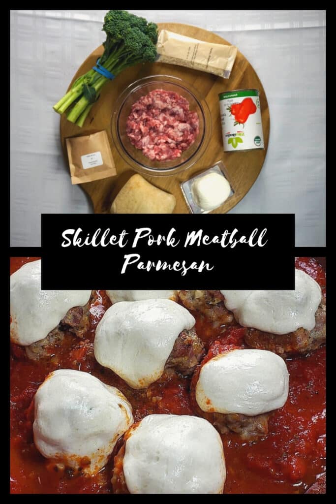 Skillet Pork Meatball Parmesan