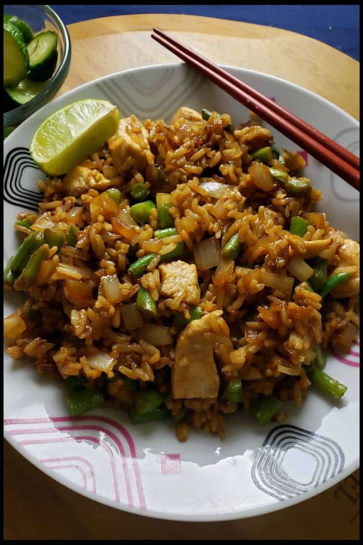 Chicken Fried Rice with Basil & Sweet-Sour Cucumbers - Life Time Vibes