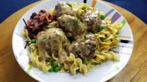 Creamy Swedish Meatballs with Egg Noodles