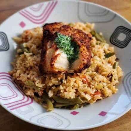 Spanish-Style Smoky Cod & Rice Bake with Tomato